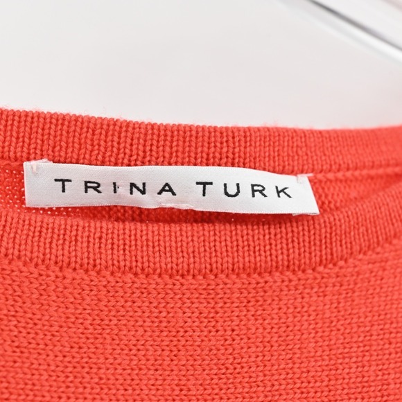 Trina Turk Color Block Sweater Womens S Merino Wool Dolman Sleeve‎ Knit Retro - Picture 6 of 11